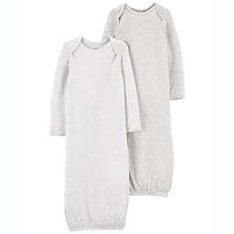 carter's® Newborn 2-Pack Neutral Sleeper Gowns in Grey