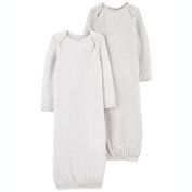 carter's&reg; 3M 2-Pack Neutral Sleeper Gowns in Grey
