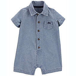 carter's® Chambray Button-Up Romper in Blue