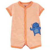 carter's&reg; Striped Monster Snap-Up Romper in Orange