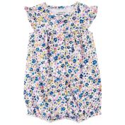 carter&#39;s&reg; Newborn Floral Ruffle Romper in Blue/Orange