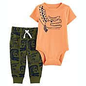 carter&#39;s&reg; 2-Piece Alligator Bodysuit and Pant Set in Orange