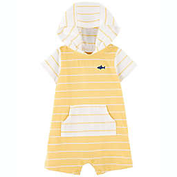 carter's® Striped Hooded Romper in Yellow
