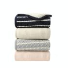Alternate image 4 for ever &amp; ever&trade; Striped Cable Sherpa Back Blanket in Navy Peacoat