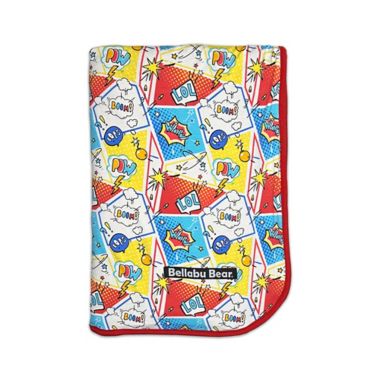Bellabu Bear&reg; Comic Hero 2-Layer Reversible Bamboo Blanket in Red. View a larger version of this product image.