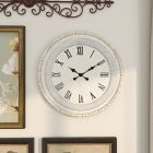 Alternate image 7 for Ridge Road Decor 22-Inch Round Wood Farmhouse Wall Clock in White