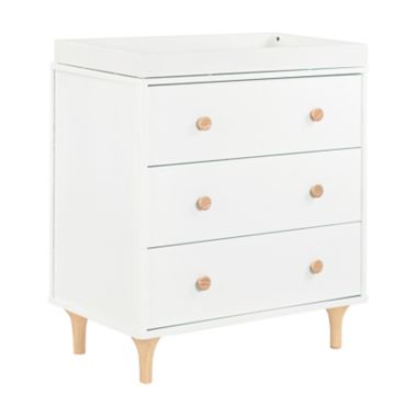 babyletto Lolly 3-Drawer Changer Dresser in White/Natural. View a larger version of this product image.