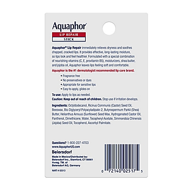 Aquaphor&reg; 2-Pack 0.17 oz. Lip Repair Sticks. View a larger version of this product image.