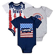 Levi&#39;s&reg; 3-Piece Stars and Stripes T-Shirt and Shorts Set in Navy/Grey