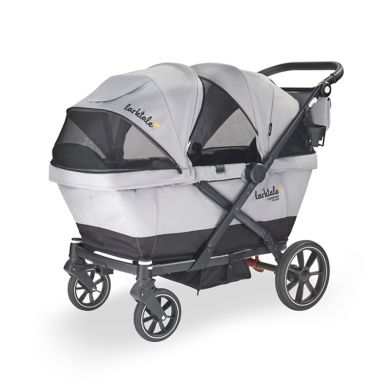 Larktale&trade; Caravan&trade; Coupe Double Stroller in Grey/Black. View a larger version of this product image.