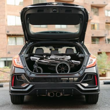 Larktale&trade; Caravan&trade; Coupe Double Stroller in Grey/Black. View a larger version of this product image.