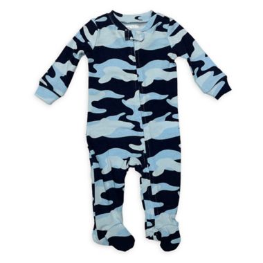 mighty goods&trade; Size 12M Zip Up Sleep Footie Pajamas in Blue Camo. View a larger version of this product image.