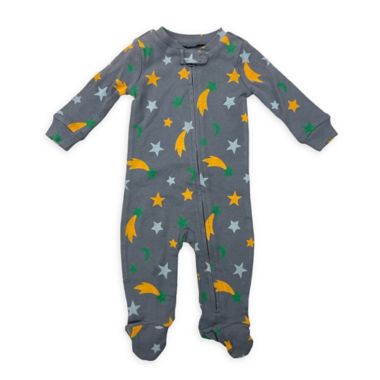 mighty goods&trade; Size 18M Zip Up Sleep Footie Pajamas in Grey Tradewinds Stars. View a larger version of this product image.
