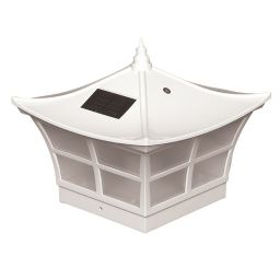 Classy Caps™ Ambience Outdoor 5-Inch x 5-Inch Solar Post Cap in White