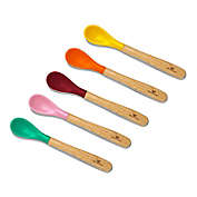 Avanchy Bamboo + Silicone Infant Feeding Spoons in Pink (Set of 5)
