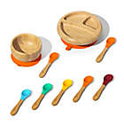 Alternate image 0 for Avanchy Bamboo + Silicone Baby Bowl and Plate Set with Spoons in Orange