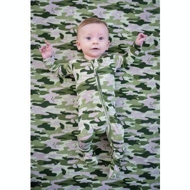 Bellabu Bear&reg; Camo 2-Layer Reversible Bamboo Blanket in Green. View a larger version of this product image.