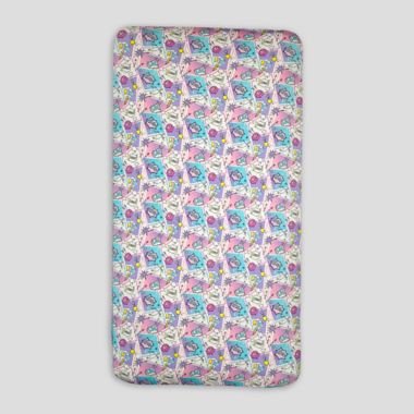 Bellabu Bear Comic Wonder Changing Pad Cover in Purple. View a larger version of this product image.