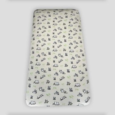 Bellabu Bear Panda Changing Pad Cover in Beige. View a larger version of this product image.