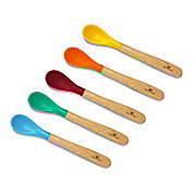 Avanchy Bamboo + Silicone Infant Feeding Spoons in Blue (Set of 5)