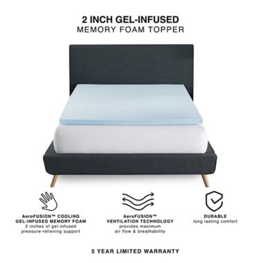 BodiPEDIC&trade; 2" Cooling Gel Memory Foam Mattress Topper. View a larger version of this product image.