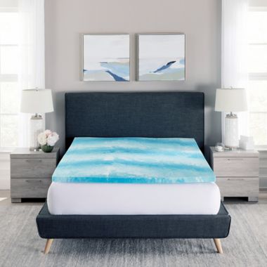BodiPEDIC&trade; 2" Cooling Gel Swirl Memory Foam Mattress Topper. View a larger version of this product image.