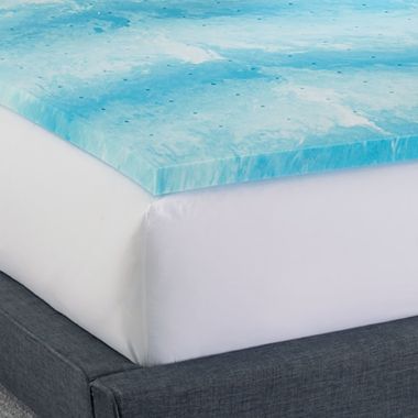 BodiPEDIC&trade; 2" Cooling Gel Swirl Memory Foam California King Mattress Topper in Blue. View a larger version of this product image.
