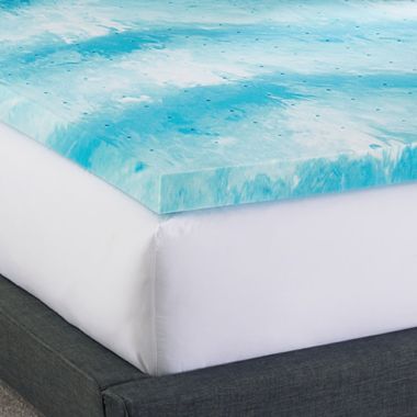 BodiPEDIC&trade; 3" Cooling Gel Swirl Memory Foam Mattress Topper. View a larger version of this product image.