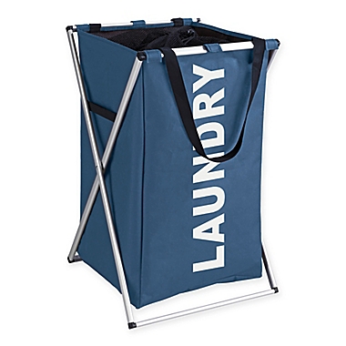 Wenko Uno Laundry Bin in Blue. View a larger version of this product image.