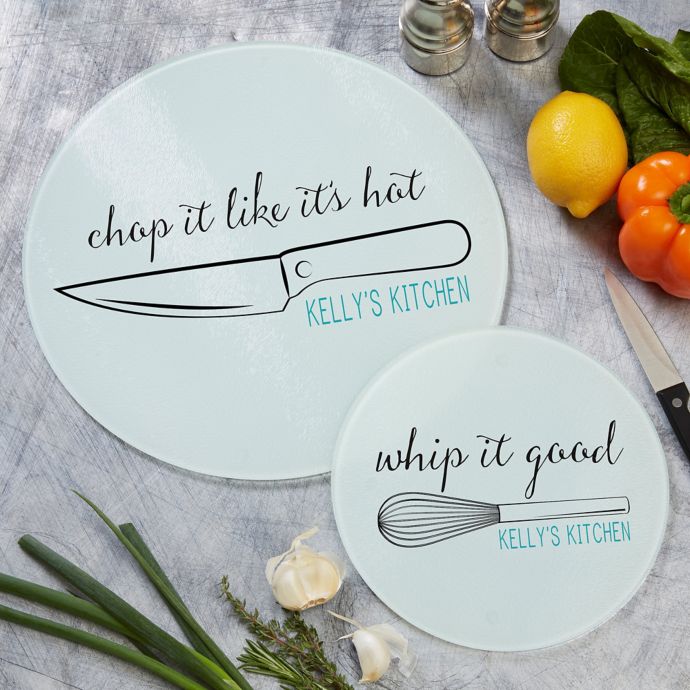 Kitchen Puns Round Glass Cutting Board Bed Bath and Beyond Canada