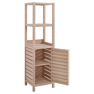 Haven&trade; No Tools Bamboo Tower Cabinet in White Wash. View a larger version of this product image.