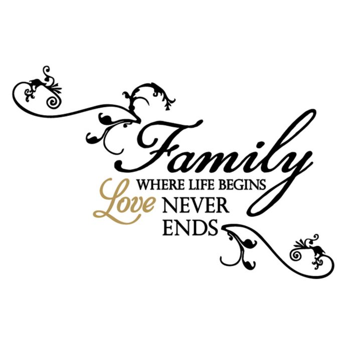 Family in Where Life Begins Love Never Ends Vinyl Wall ...