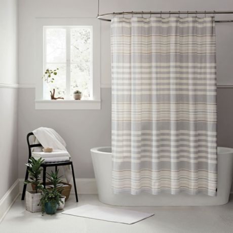 Ugg Lunar Stripe Shower Curtain In Seal Bed Bath Beyond