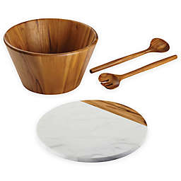 Anolon® Pantryware White Marble and Teak Serveware Collection