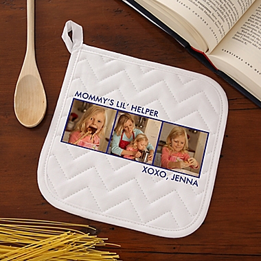 Picture Perfect 3-Photo Personalized Potholder. View a larger version of this product image.