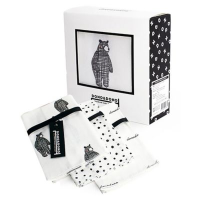 black and white muslin squares