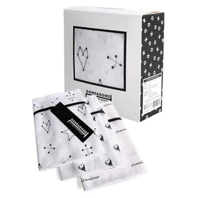black and white muslin squares