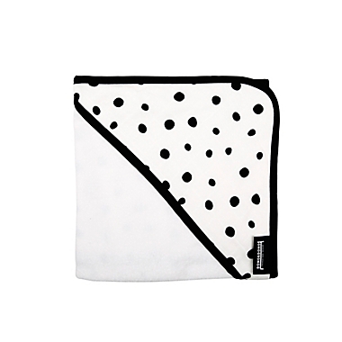 Double-Sided Muslin Hooded Towel in Black. View a larger version of this product image.