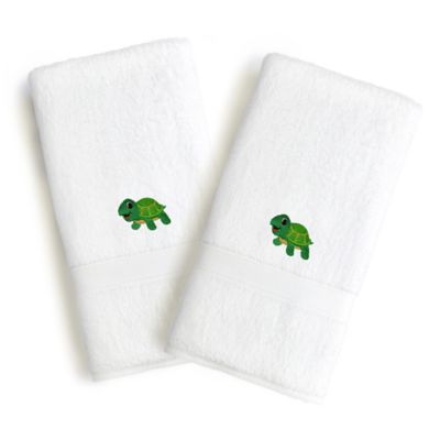 Linum Home Textiles Kids Turtle Terry Hand Towels (Set of 2)