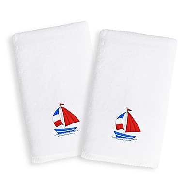 Linum Home Textiles Kids Boat Terry 2-Piece Hand Towel Set. View a larger version of this product image.