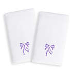 Alternate image 0 for Linum Home Textiles Kids Bow Terry Hand Towels in Purple/White (Set of 2)