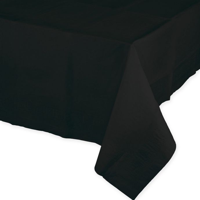 Disposable 54Inch x 108Inch Oblong Paper Tablecloth in Black Bed Bath & Beyond