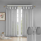 Alternate image 6 for Madison Park Rosette Floral Cuff 84-Inch Twist Tab Window Curtain Panel in Grey (Single)