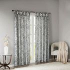 Alternate image 1 for Madison Park Yvette Paisley Printed 95-Inch Twist Tab Window Curtain Panel in Grey (Single)