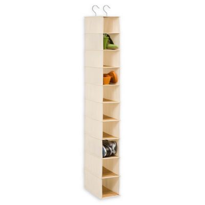 Honey Can Do 10 Shelf Hanging Shoe Organizer In Natural Bed Bath Beyond