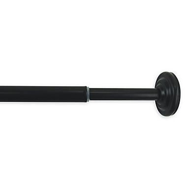 Versailles Home Fashions 15 to 24-Inch Adjustable Tension Curtain Rod in Black. View a larger version of this product image.