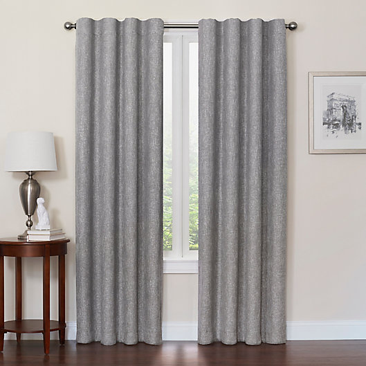 Alternate image 1 for Quinn 84-Inch 100% Blackout Insulated Rod Pocket/Back Tab Curtain Panel in Grey (Single)