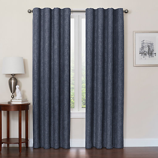 Alternate image 1 for Quinn 63-Inch 100% Blackout Insulated Rod Pocket/Back Tab Curtain Panel in Navy (Single)