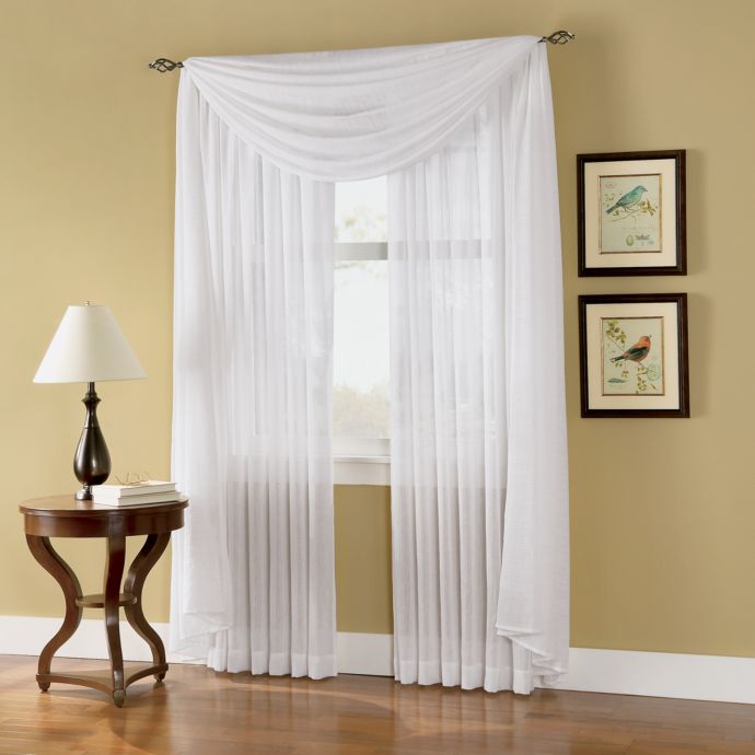 Caprice Sheer Rod Pocket Window Curtain Panels | Bed Bath & Beyond