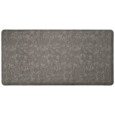 Chef Gear Marni 20&quot; x 39&quot; Embossed Gelness Anti-Fatigue Kitchen Mat in Dark Grey. View a larger version of this product image.